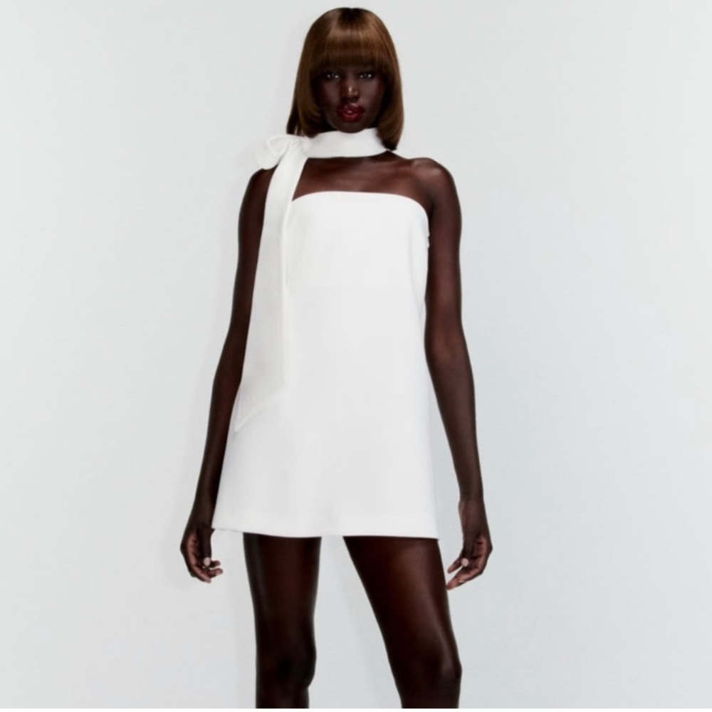Zara White Choker Mini Dress